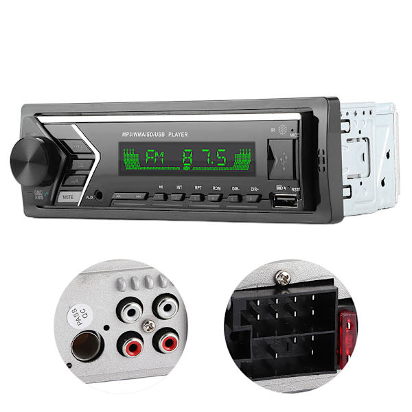 12V autostereo MP3-soitin Kaksois-USB Bluetooth FM-ääniradiokortti Kaukosäädin Väritaustavalo