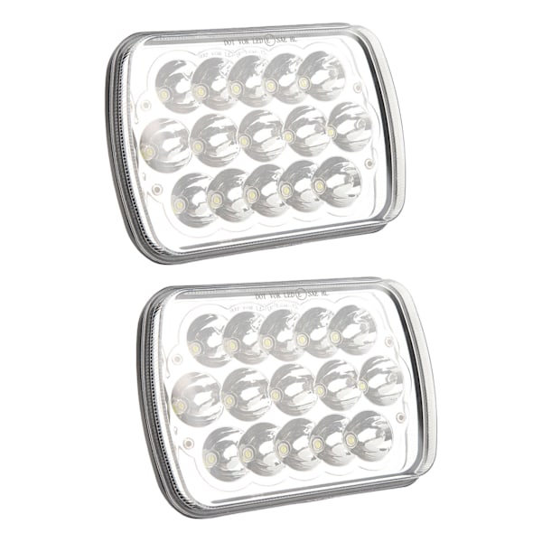 2st LED-strålkastare 7in 45W Vänster Höger LED-strålkastare med ledningar för Wrangle Comanche Cherokee DC12V Silver Botten