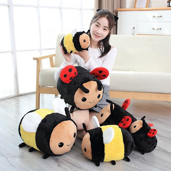 30cm Söt Supermjuk Bi Plyschdocka Leksak Kawaii Bi Plysch Kudde Stoppad Djur Docka