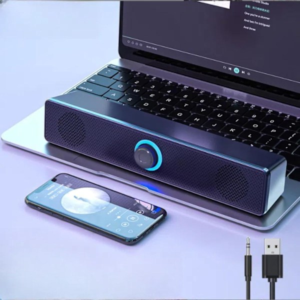 Datorljud dubbla högtalare stereo skrivbord hem skrivbord bärbar dator trådbundna bluetooth-högtalare supertung subwoofer