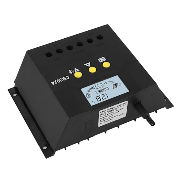 PWM Solcelleanlæg Lad/Udladningsregulator Batterisystem LCD Display 50A 12V/24V