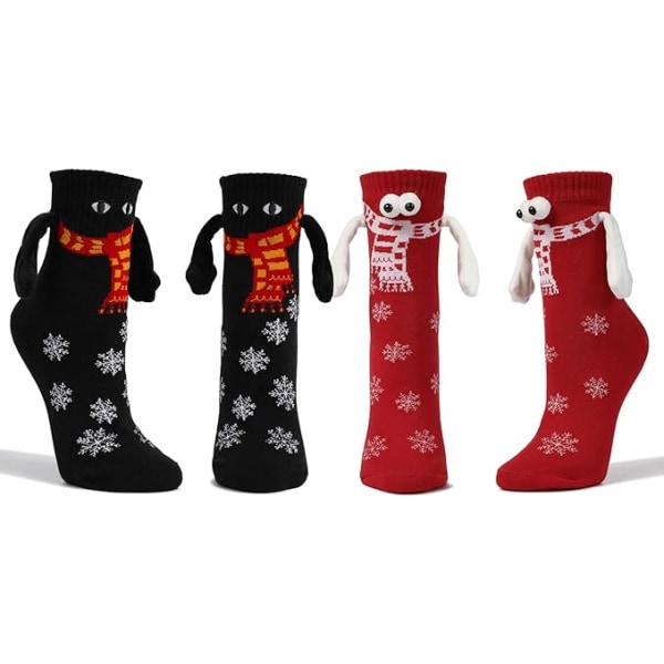 Joulusukat Matalamagneettinen Unisex 3D-nukke pari sukkia, käsi kädessä sukkamagneetit Ystävyys sukkanauha Kädet Hauskat magneettiset joulusukat Figure 6、7