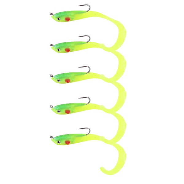 5PCS Fish Lures Artificial Fake Bait Soft Lures Seabass Fishing Tackle with Hook SO050-1