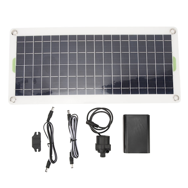 12V Solar Vattenpump 4 DB Lågt ljud 19W Soldriven vattenfontän Generatorpump för Hemma Bil Båt Trädgård 50W
