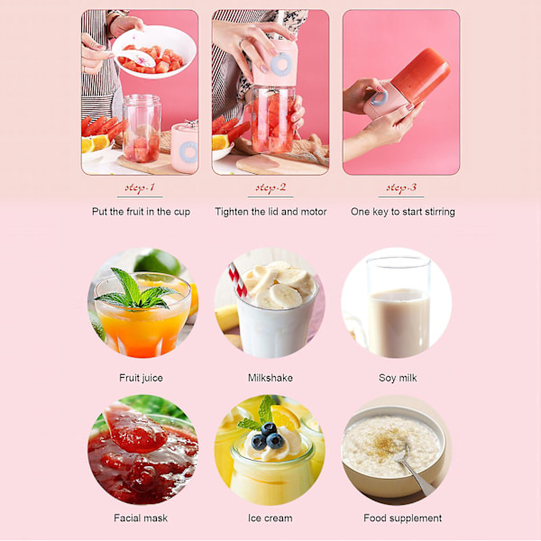 Mini juicepress portabel hushållsjuicepress kopp multi-kinetisk energi liten juicepress laddningsbar mini juicepress kopp