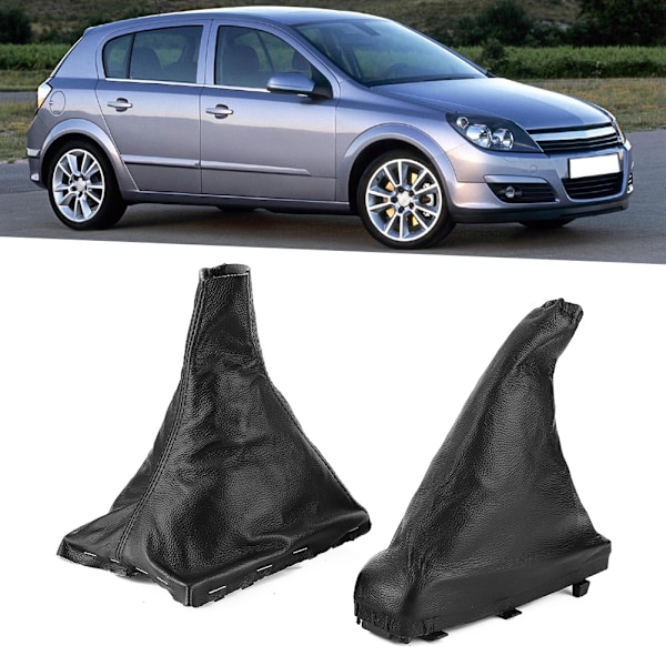2st set växlings- och handbromsskydd Svart konstläderkåpa Damask Passar till OPEL ASTRA