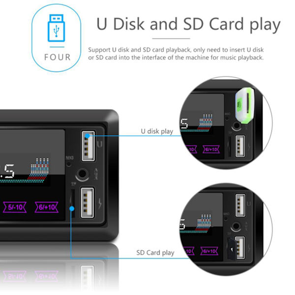 12V 1DIN Auto Bluetooth Radio Stereo MP3-soitin Multimediasoitin Radio Kaukosäädin MP3-soitin