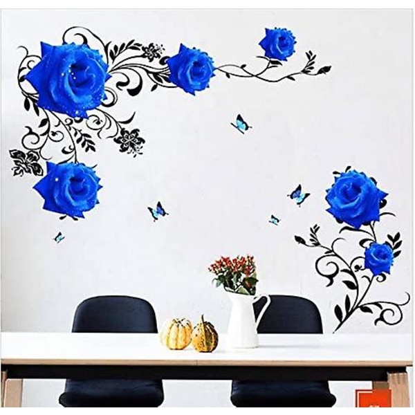 Flower Wall Sticker - Blue Rose-