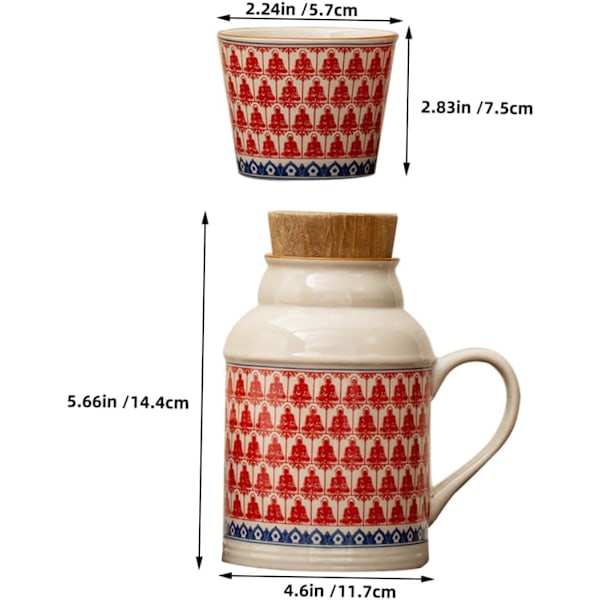 Keramisk Lera Glas Vattenflaska Set Retro Design Vattenflaska Lock Gallon Dunk Hem Vattenförvaringsbehållare Vattenflaska