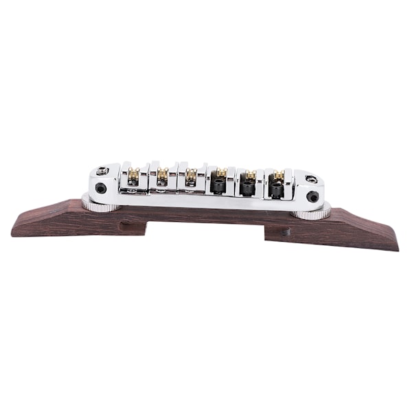 Rosewood Base Bridge med Roller for 6-strengers LP SG Jazz Gitar (Sølv)