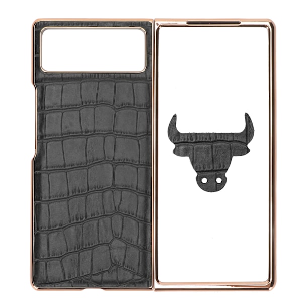 Foldbar Telefonetui til Xiaomi MIX Fold 2 Nano Læder Krokodilemønster Anti-Ridse Telefonbeskyttende Etui Sort