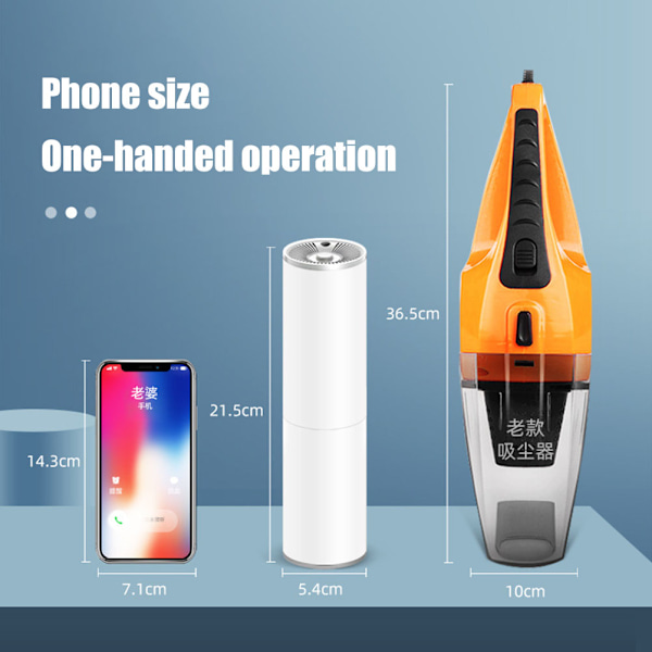 Bilstövsugare Bärbar Mini-dammsugare för Bil Hög Effekt Handhållen Kraftfull Dammsugare
