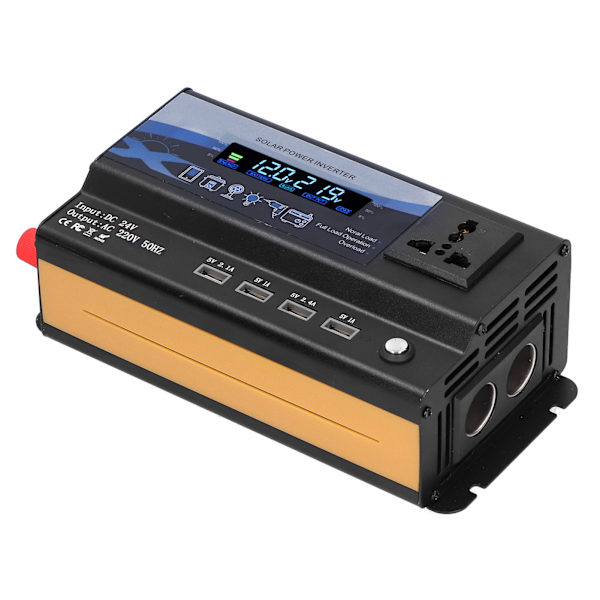 Xuyuan 3000w bilstrømsomformer Modificeret Sinusbølge 4 USB-port oplader omformer med LED Farverigt Ambient Light24V
