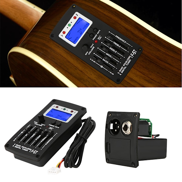 F-5T 5-bånds equalizer digital stemmeapparat pickup for elektrisk akustisk klassisk gitar