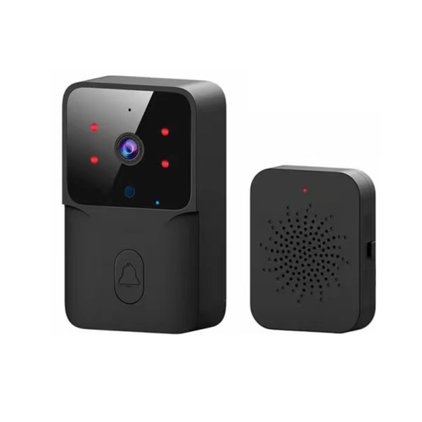 Tuya Wireless Doorbell Home Velkommen Dørklokke Smart udendørs dørklokke Kamera Night Vision HD Video Doorbell Voice Changer+ black