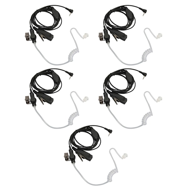 2,5 mm Akustisk Rörsnäcka Enstaka Stift PTT-knapp Walkie Talkie Headset med Stålklipp för Motorola för Talkabout Svart 5 st