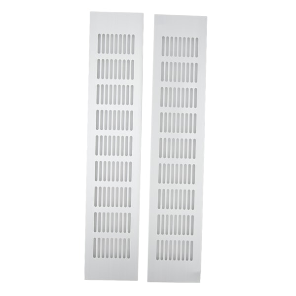 2 stk. Luftventilation Ventilationsgitter Aluminiumlegering Rektangulær ventilationsplade til skabe Skoskab Skab 80x400mm