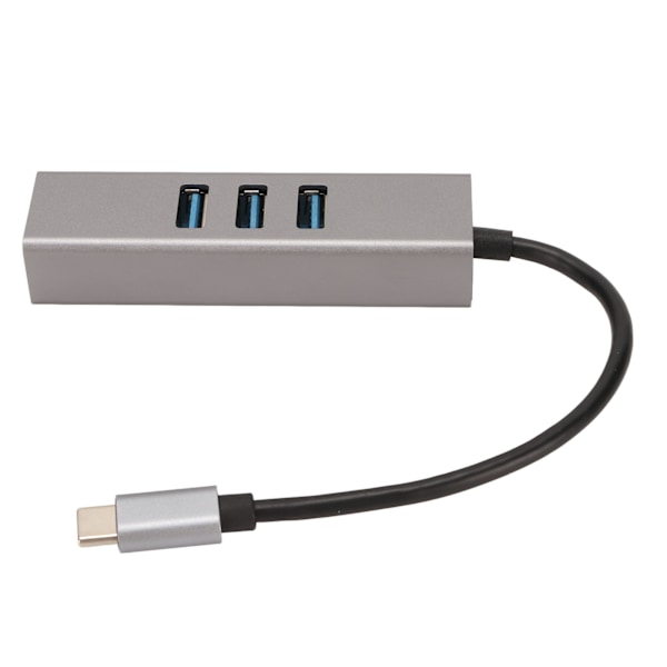USB-C Hub USB-C til RJ45 Adapter 5 Gbps Plug and Play USB Docking Station for Windows for OS X for Linux Sølvgrå