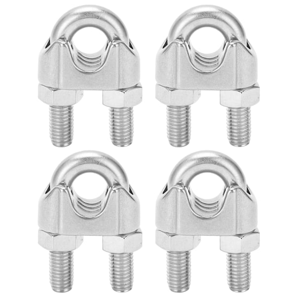 Trådrepklämma i rostfritt stål, U-bult sadelklämma (4 st, 9/16 tum, M14)