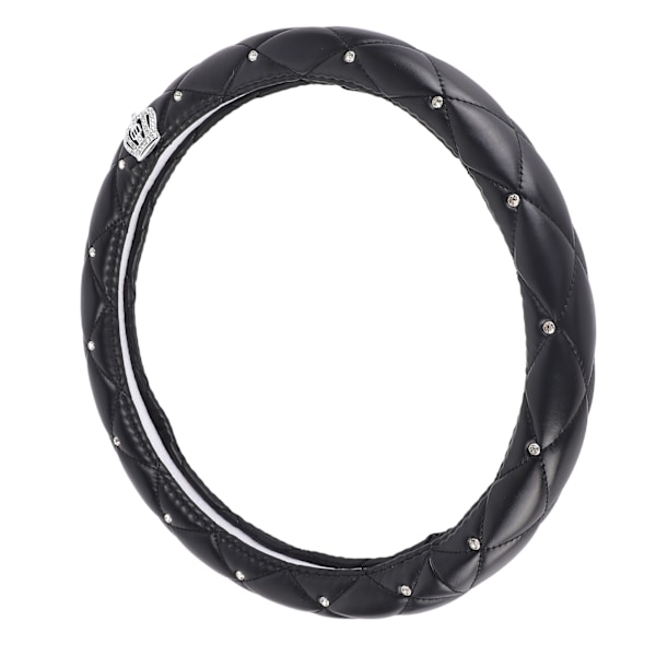 Bilrattkåpa Black Crown Crystal Style Anti-slip rattskydd för 38cm ratt