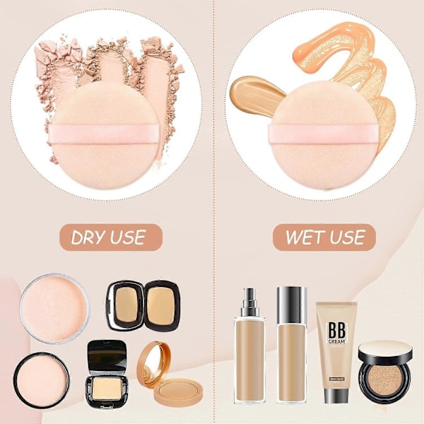 Dobbeltsidet flocking pudderkvast engros rund firkantet krog bånd makeup løs pudderkvast til setting makeup speciel honningpulverkage