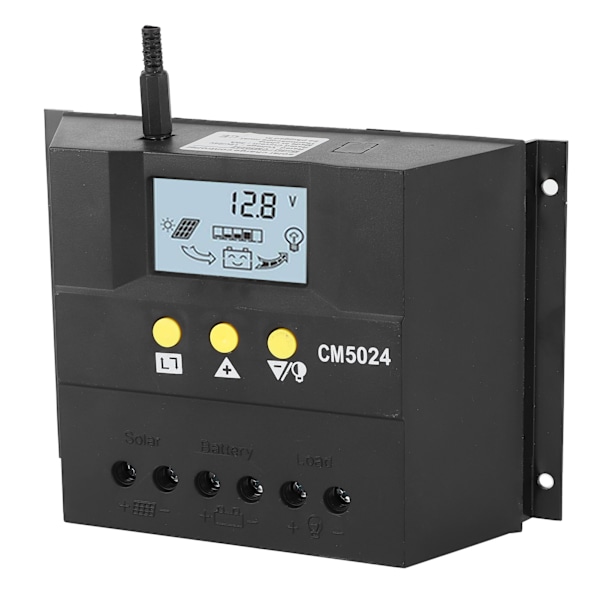 PWM Solcelleanlæg Lad/Udladningsregulator Batterisystem LCD Display 50A 12V/24V