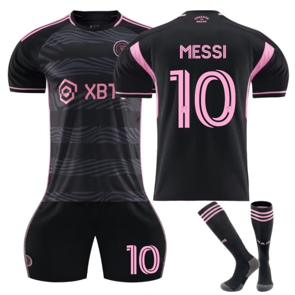 Fodboldtrøje New Messi Jersey Inter Miami Youth Herre-udebanetrøje No. 10 + socks M(170-175cm)