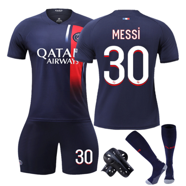 Paris fotbollströja Set Barn Ungdom Vuxen Mbappe/Messi/Neymar T-shirt tröja No. 30 20(110-120cm)