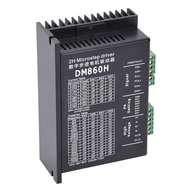 Universal 2-fas stegmotordrift med optisk isolering signalingång - NEMA23/NEMA34 DM860H