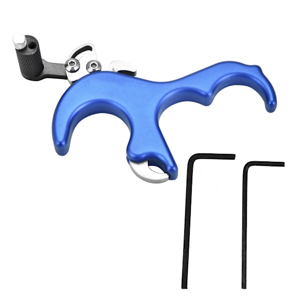 Archery Release Aids 3 Finger Grip Thumb Caliper Trigger for Compound Bow Accessory(Blue)