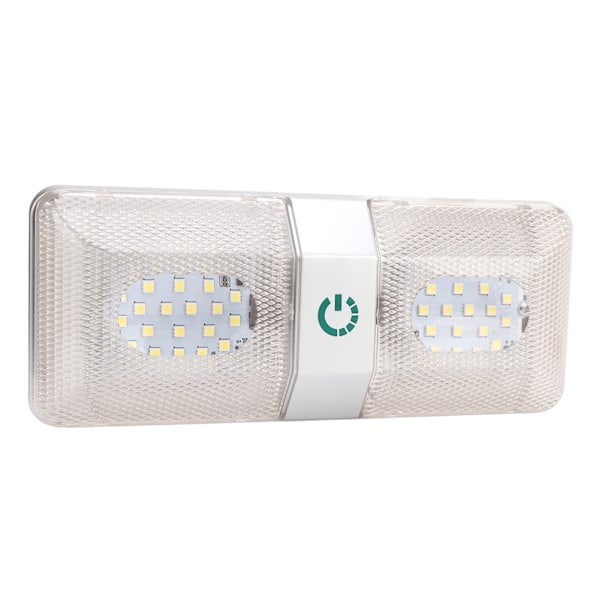 RV-tak Dobbel Leselys Touch-knapp Trinnløs 48 LED-lamper IP50 Vanntett Justerbar for Campere Tilhengere