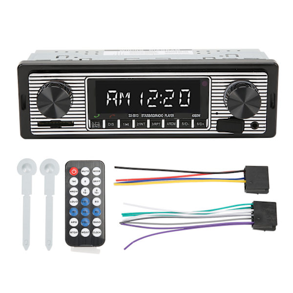 Autostereo Radio Audio Receiver Multimedia Player 92dB 4 Ohm 150‑20000Hz kaukosäätimellä Universal