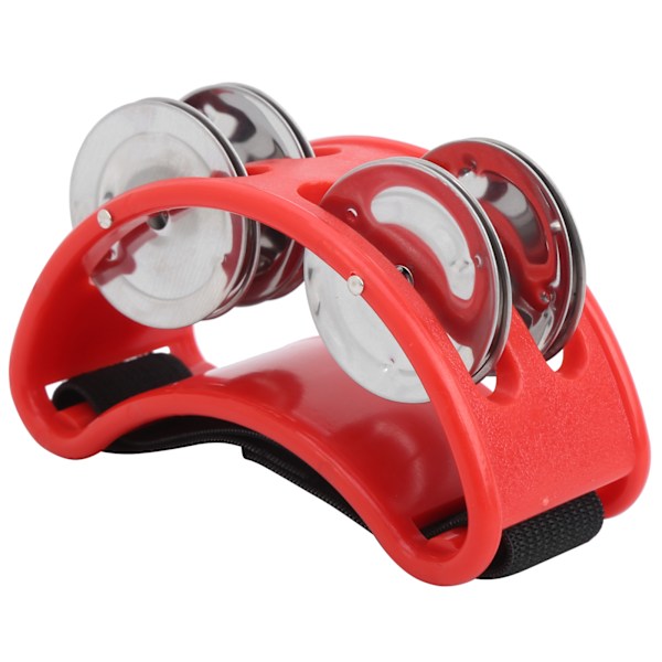 Elliptical Tambourine Percussion Jingle Foot Bell Cajon Box Drum Accessories GiftRed