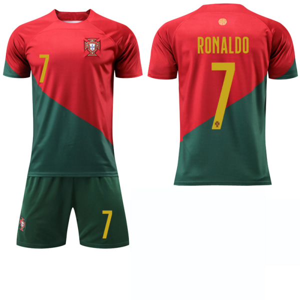 Portugal hemma Ronaldo fotbollströja set pojkar tröja set fotboll uniform 28