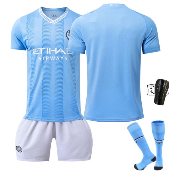 Fodboldtrøjesæt, Manchester City hjemmefodboldtrøje, fodboldtrøjesæt til børn for unge No number 28(150-160cm)