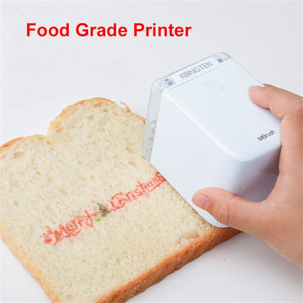 Bærbar WIFI DIY Etikettskriver Blekk Kakeprinter Farge Mini Håndholdt Mat Brød Macaron Printer Kaffe Frukt Kjeks Cookie Printer