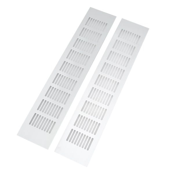 2 stk. Luftventilation Ventilationsgitter Aluminiumlegering Rektangulær ventilationsplade til skabe Skoskab Skab 80x400mm