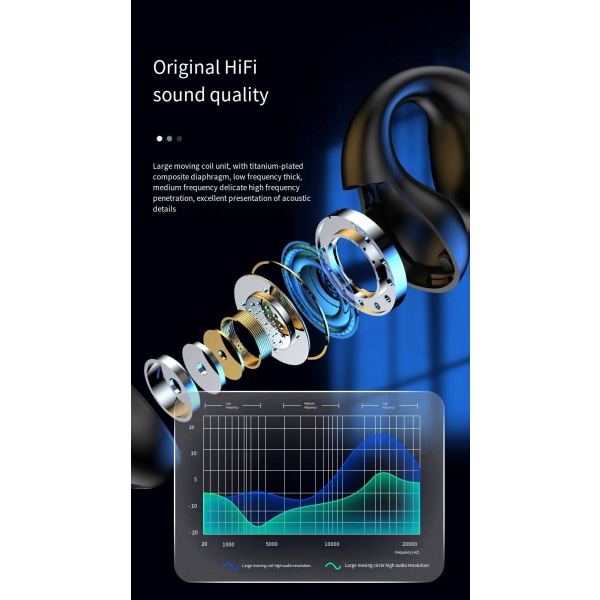 Q80 korvapidike tyyppi X22 Bluetooth -kuuloke erittäin pitkä akunkesto 5.3 in-ear melunvaimennus R12 luujohto+ black