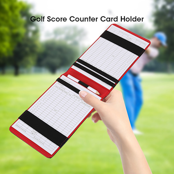 Golf Score Counter Kort Holder med Blyant - Svart