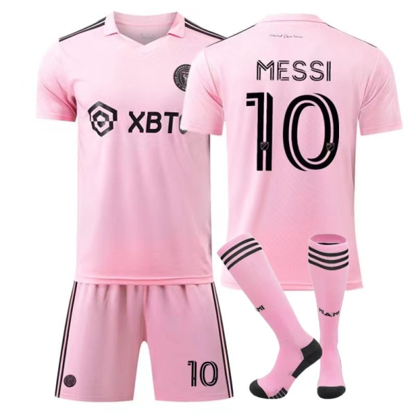 Ungdoms- och barnfotboll Messi nr 10 tröja pojkar tröja dräkt fotbollsuniform fotbollströja shorts kostym fan present T-shirt 22