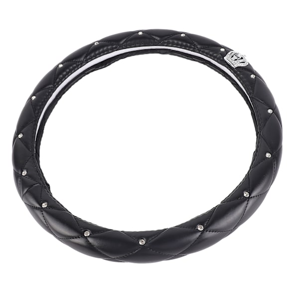 Bilrattkåpa Black Crown Crystal Style Anti-slip rattskydd för 38cm ratt