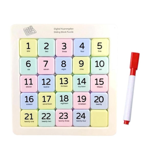 Magneettinen numeroliukupalapeli, kannettava IQ-peli lapsille, pojille, tytöille, taaperoille 5x5 vauva | Vauvan lelut | Vauvan opettavaiset lelut