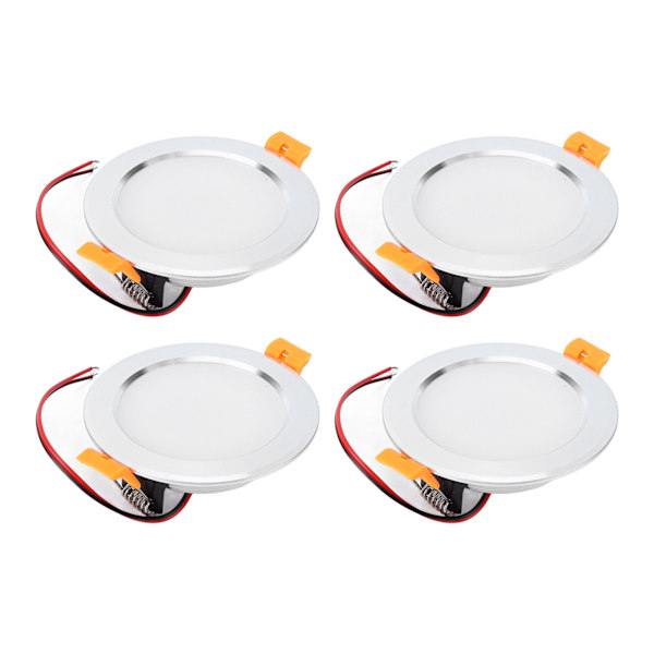 4st 4in takljus Rund LED Downlight DC 12V 3W Vit RV Modifiering Tillbehör för husvagn Yacht