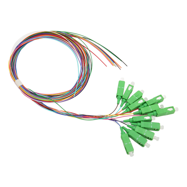 1,5 Meter Fiberoptisk Pigtail 12 Tråder SC APC 12 Farger Enkeltmodus Fiberoptisk Pigtail for Sveising av Nettverk