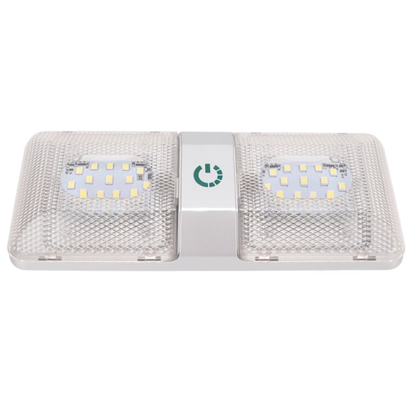 RV-tak Dobbel Leselys Touch-knapp Trinnløs 48 LED-lamper IP50 Vanntett Justerbar for Campere Tilhengere