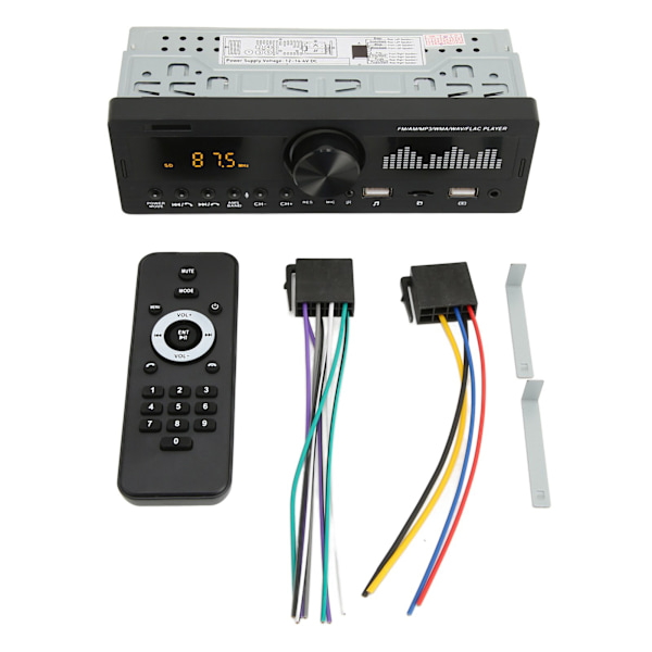 Kaksois-USB-auton stereokaiutin Bluetooth-käyttöinen handsfree FM 87,5 MHz - 108 MHz auton soitin tukee MP3 WMA WAV FLAC APE