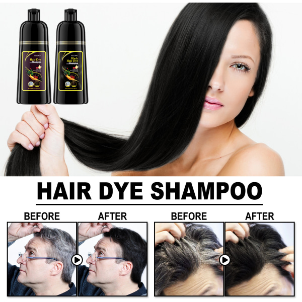 100 ml Natural Herbal Instant Black Hair Dye Schampon for vita H øringredienser Schampo Hårfärgningsmedel-a brown