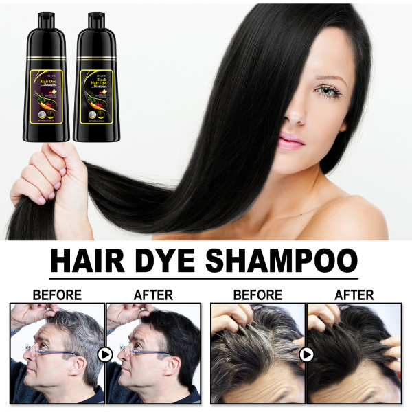 100 ml Natural Herbal Instant Black Hair Dye Schampon for vita Hørtingredienser Schampo Hårfarvemiddel-a brown