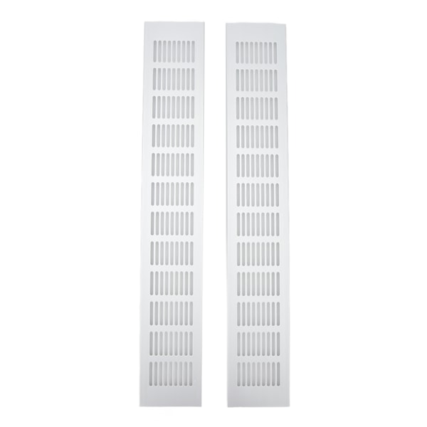 2 st Ventilationsgaller i Aluminiumlegering, Rektangulär, för Skåp, Skohylla, Garderob, 80x500mm