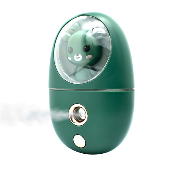 Mini Facial Mist, Portable Micro Professional Facial Steamer, USB-lading, Grønn